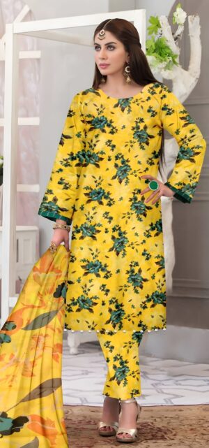 Sunlit Bloom – 3 Piece Unstitched Lawn Suit