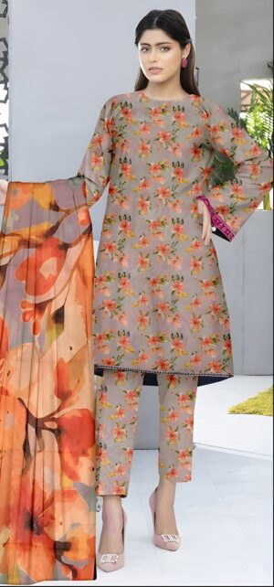 Autumn Bloom – 3 Piece Unstitched Lawn Suit